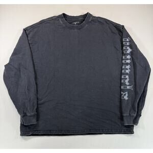 YoungLA Washed Black Long Sleeve Tee Large Vintage Wash
